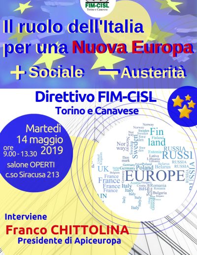 DIRETTIVO FIM CISL TORINO E CANAVESE MAGGIO 2019