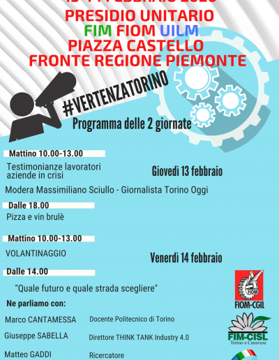 13 e 14 febbraio 2020 - presidio unitario