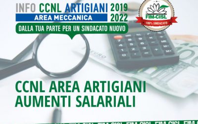 CCNL Area Artigiani: aumenti salariali